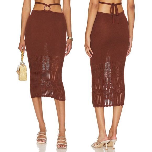 REVOLVE Dresses & Skirts - Tularosa Sachi O Ring Midi Skirt in Clay